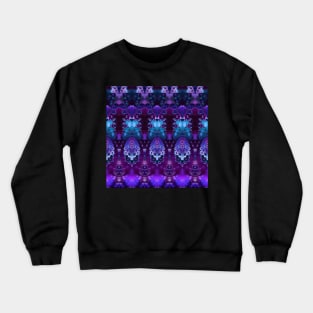 Elegant Blue and Purple Fractal Lace Crewneck Sweatshirt